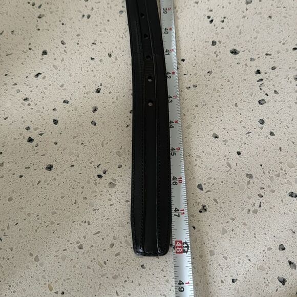 JOHNSTON & MURPHY Black Leather Business Casual Dress Belt Men’s Size 42 EUC - Picture 6 of 12
